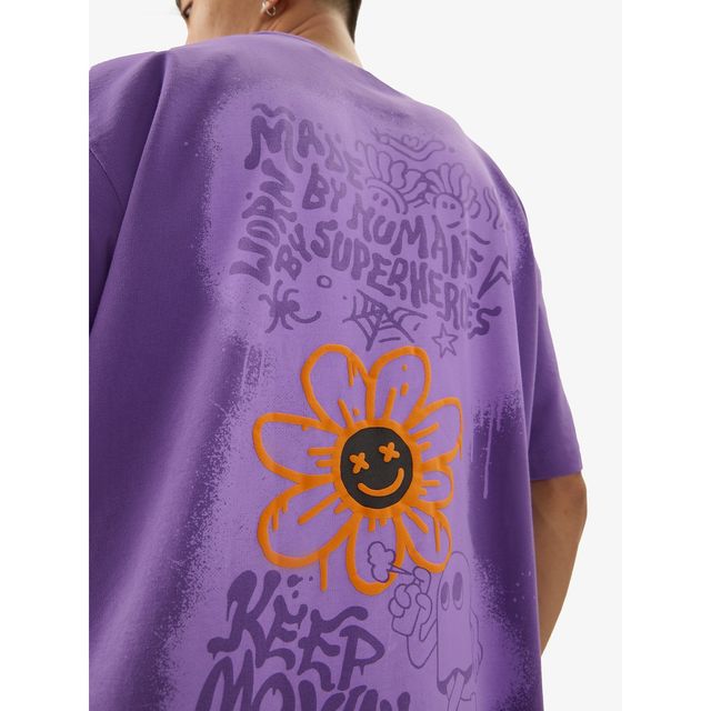 The Souled Store Men's TSS Originals Oversized T-shirt | Purple - S