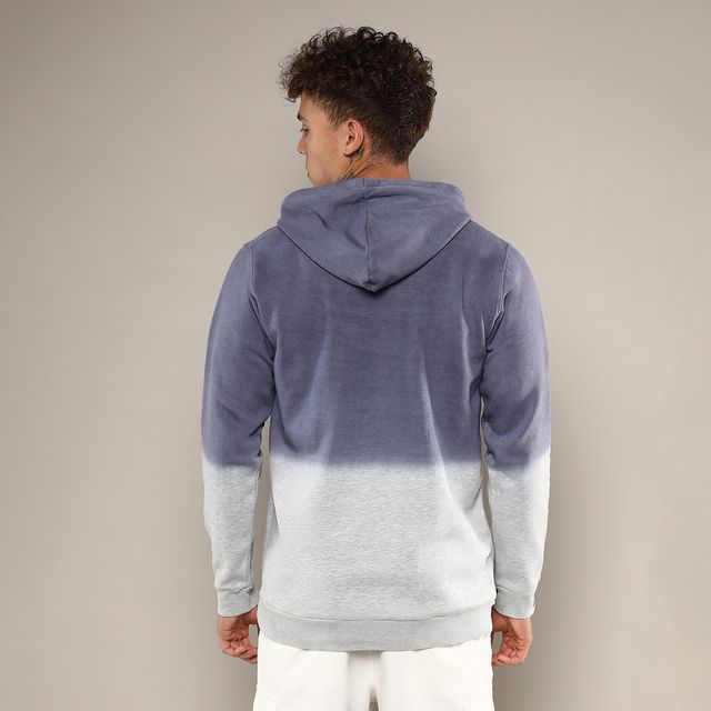 Campus Sutra Men's Hooded Sweatshirt | Blue - XL