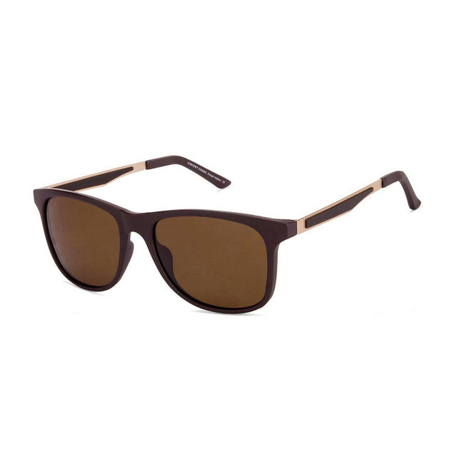 Vincent Chase By Lenskart Unisex Solid Polycarbonate Wayfarer Sunglasses | Brown - L
