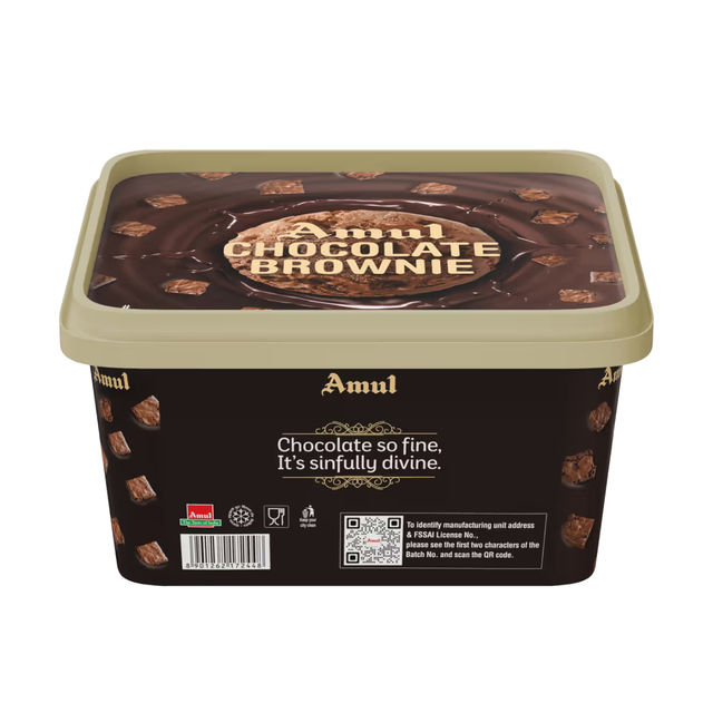 Amul Chocolate Brownie Ice Cream Tub 1 l Combo