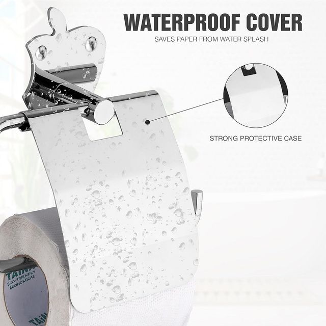 GLOXY Stainless Steel Toilet Paper Holder Tissue Roll Dispenser for Bathroom SS304