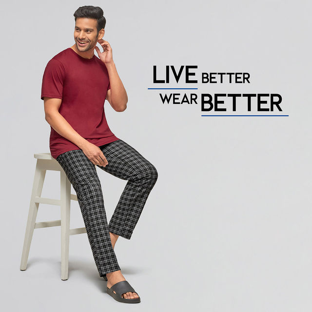 ポスター pj XYXX Checkmate 100% super combed cotton Checks Pyjama Relaxed Fit