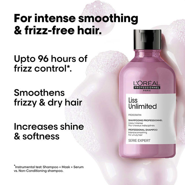 L'Oréal Professionnel Liss Unlimited Shampoo(300ml), L'Oréal Professionnel Liss Unlimited Mask(250ml) & L'Oréal Professionnel Liss Unlimited Serum(125ml) () Combo