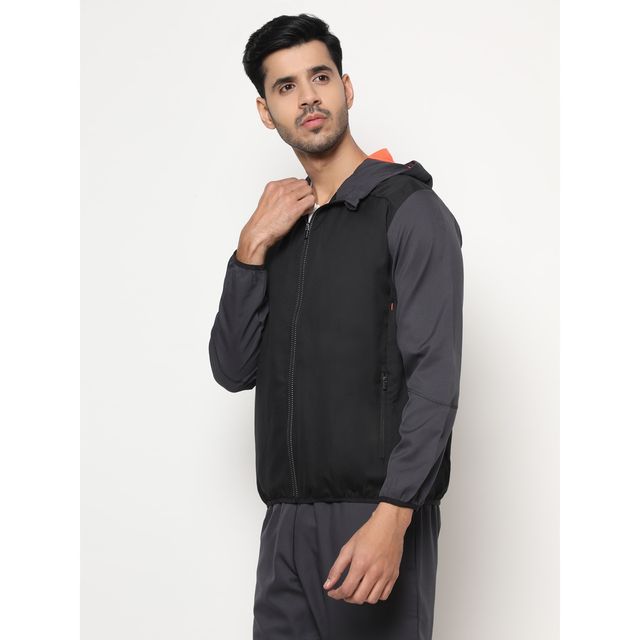 Dida Men's Sports Jacket | Regular Comfortable Stretchable Dry-Fit | Black - 2XL