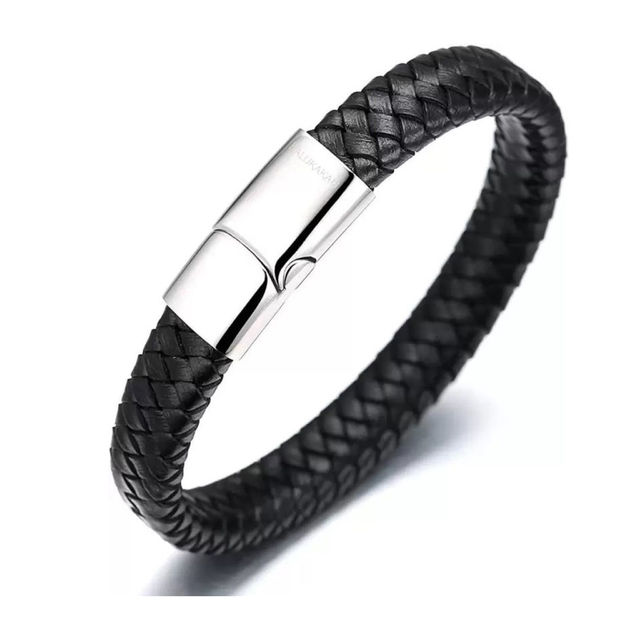 Salty Alpha Men Avrum Black Silver Plated Bracelet