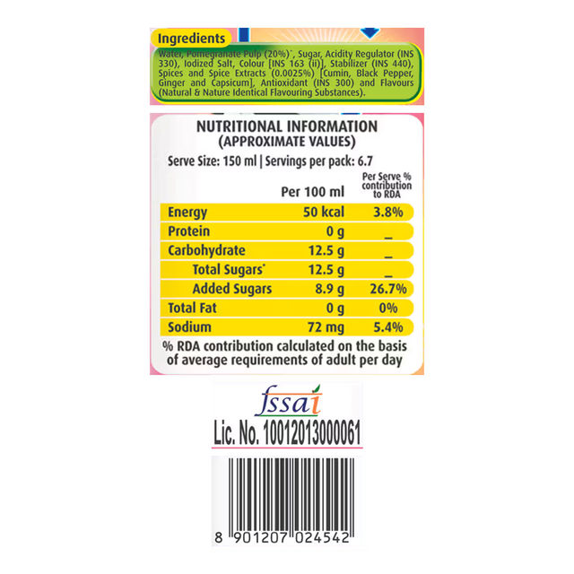 Dabur Real Masala Pomegranate Fruit Juice