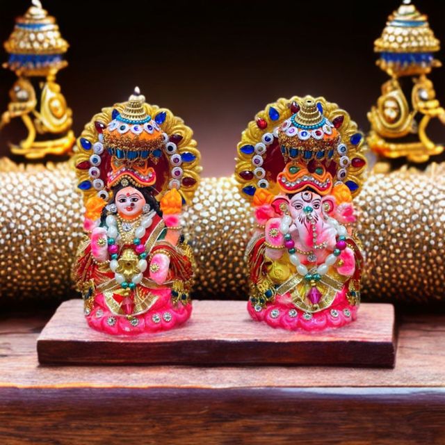 Diacraft Lakshmi Ganesh Idol - Diwali Puja | 4 Inch
