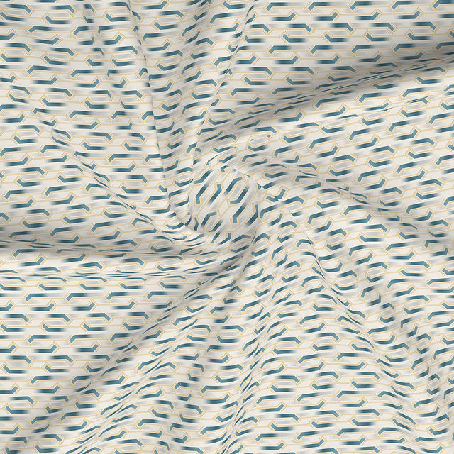 Layers Home Easy 100% Cotton 144 TC Blue & Grey Double Bedsheet with 2 Pillow Covers
