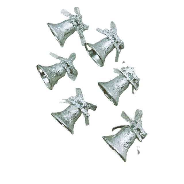 Gullak 3.5 cm 6 pcs Rose Bell In Card Silver