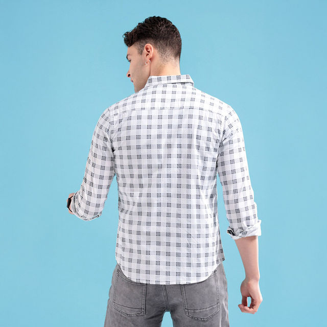 The Indian Garage Co Men's Slim Fit Checkered Casual Shirt - Buy