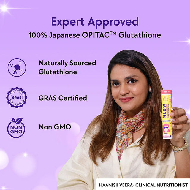 Chicnutrix Glow Japanese Glutathione & Vit. C for Brighter Skin| Strawberry-Lemon flavour