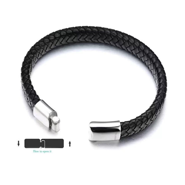 Salty Alpha Men Avrum Black Silver Plated Bracelet