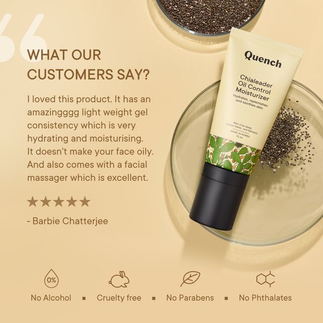 Quench Oil Control Korean Moisturizer Non-Greasy Face Cream with Chia Seeds & Salicylic Acid