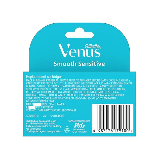 Gillette Venus Hair Removal Razor Blades/Refills/Cartridges for Women - (Aloe Vera Glidestrip)
