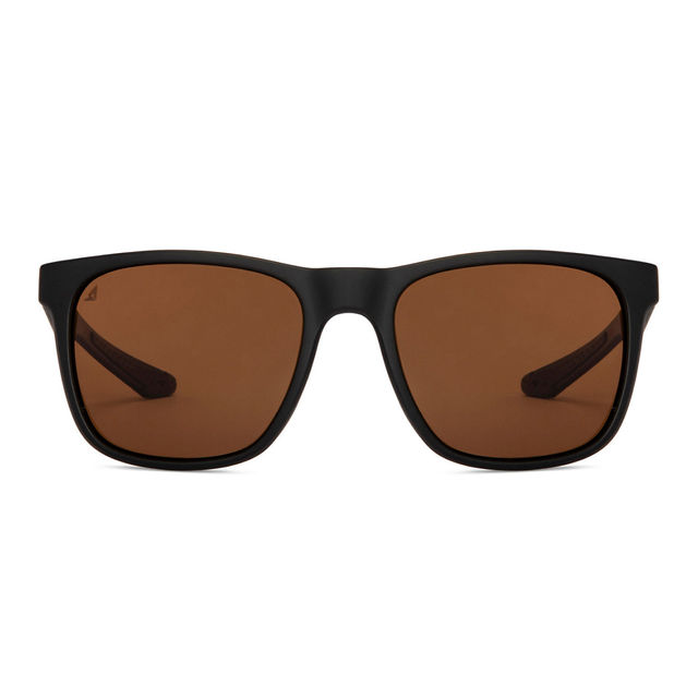 Vincent Chase By Lenskart Unisex Solid Polycarbonate Wayfarer Sunglasses | Black and Brown - L