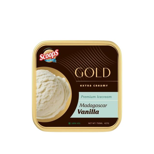 Scoops Madagascar Vanilla Gold Ice Cream Tub