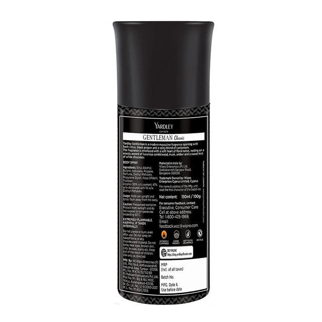 Dove Deep Moisture Body Wash (800ml) & Yardley London Gentleman Classic Body Deodorant For Men With Fresh Woody Fougere Notes (150ml) Combo