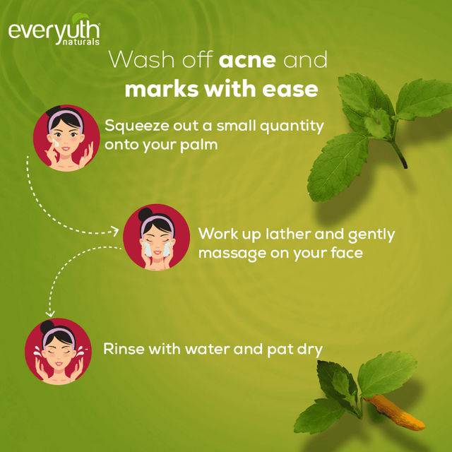 Everyuth Naturals Tulsi Turmeric Face Wash - Anti Acne, Anti Marks 150 g X 2 Combo