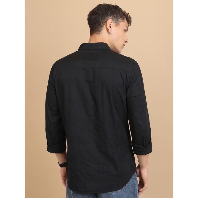 Ketch Men Solid Slim Fit Shirt | Black | XL