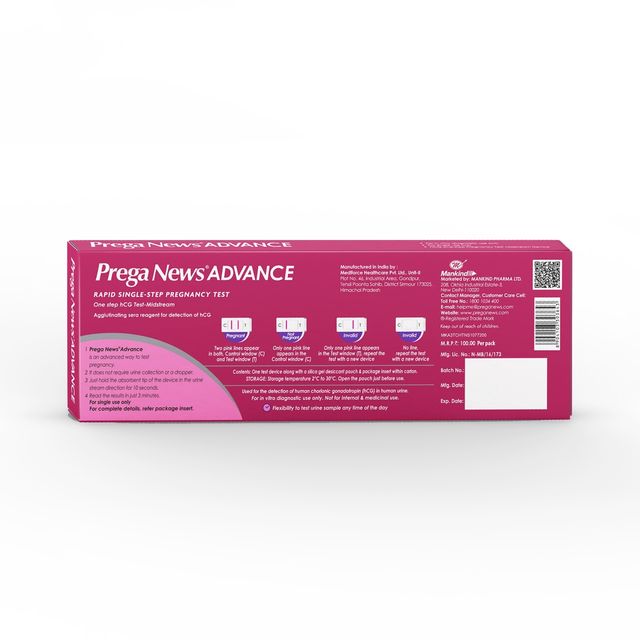 Prega News Advance Rapid Single Step Pregnancy Test