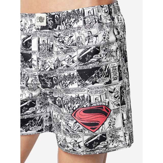 The Souled Store Men's Superman Comic Boxer Shorts | White - M
