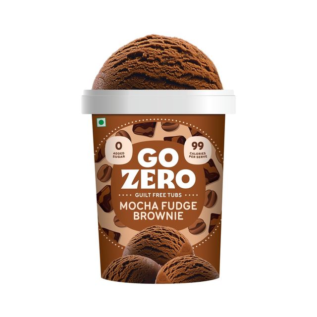 Go Zero Mocha Fudge Brownie High Protein Guilt Free Ice Cream Tub