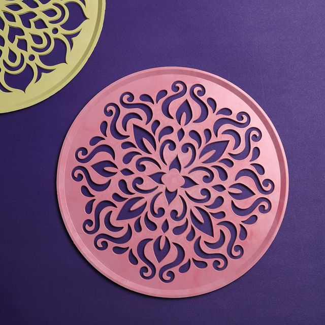 Gullak Plastic Stencil Round 8 in | Assorted Design 1 pc Combo