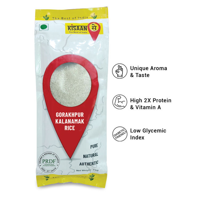 KisaanSay Gorakhpur Kalanamak Rice 1 kg X 5 Combo
