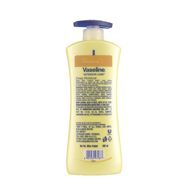 Vaseline Deep Moisture Body Lotion | For Dry Skin | Moisturised Glowing Skin | With Pro Ceramides