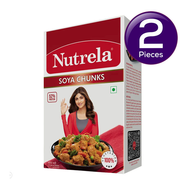 Nutrela 100% Vegetarian Soya Chunks 200 g Combo