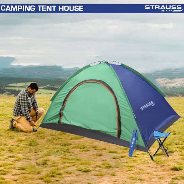 Strauss Portable Waterproof Camping Tent, 2 Persons (Multi Color)
