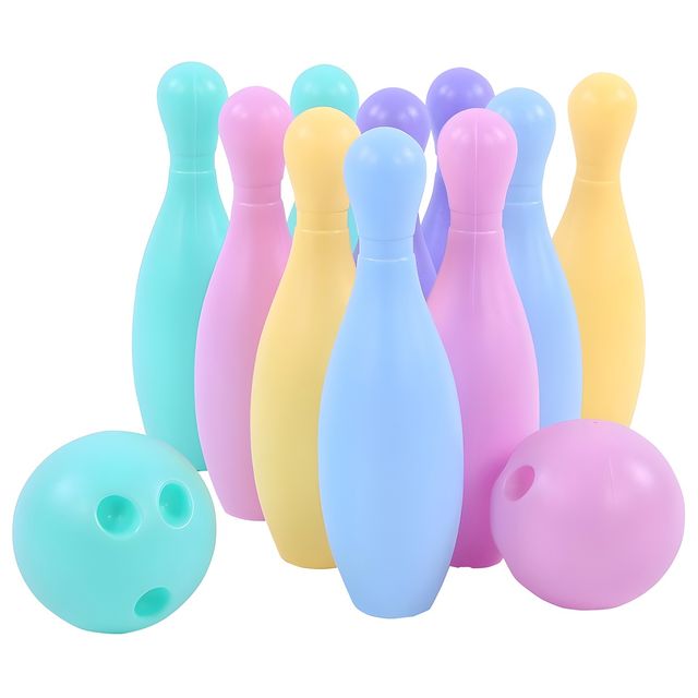 Toyshine Bowling Pins Set, Fun Learning Game with 10 Pins and 2 Balls for Kids 3+