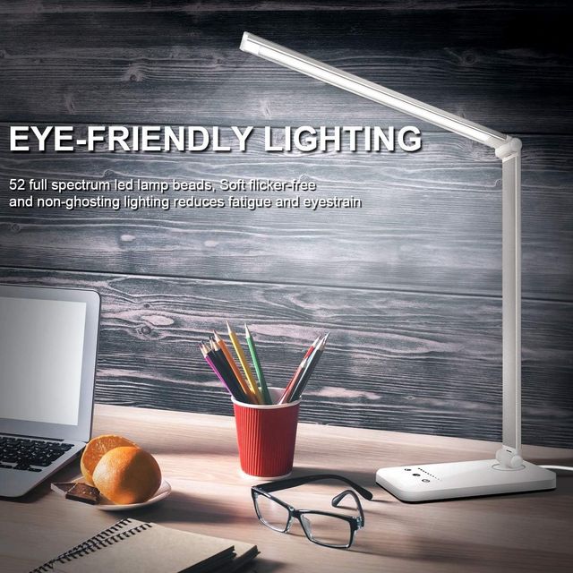 Hashwow Led Study Lamp With 5 Modes & Usb Charging Port  Touch Control