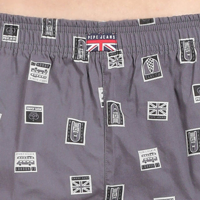 Pepe Jeans Men's Abstract Cotton Boxers | Dark Grey - S