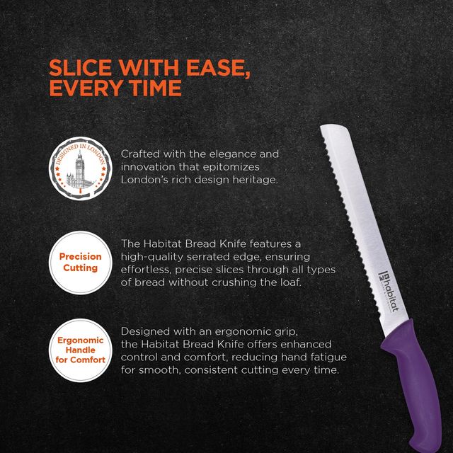 Habitat Professional Bread Knife With Ultra Razor-Sharp Blade with Precise Cutting