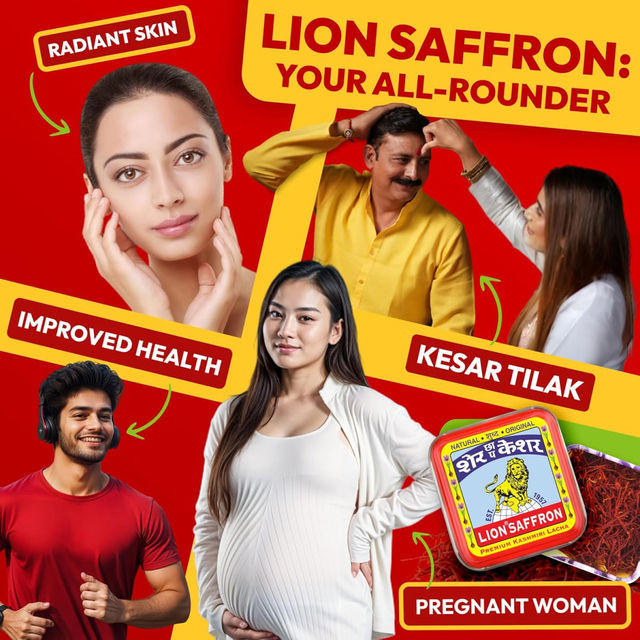 Lion Saffron Original Kashmiri Kesar Certified Grade A+