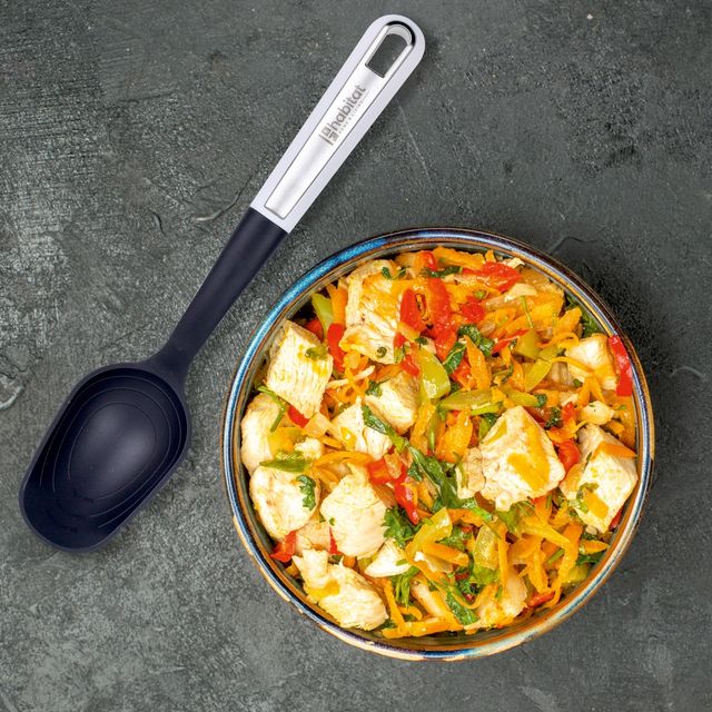 Habitat Premium Nylon Solid Regular Spoon | Elegant Functionality | Hanging Loop | Dish Washer Safe