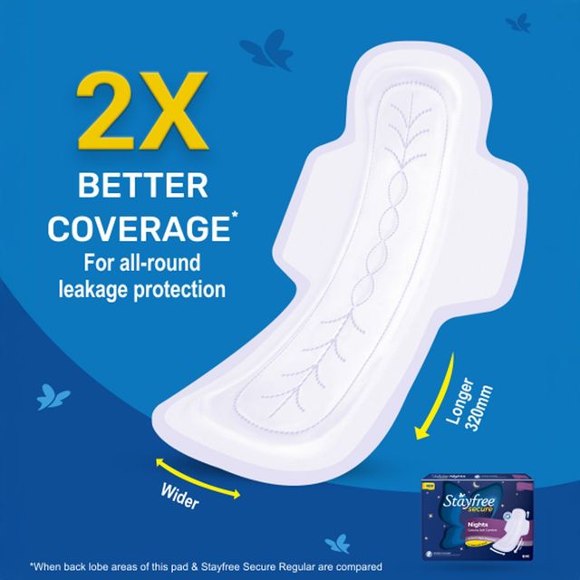 Stayfree Secure Nights Sanitary Pads - XXL 6 pc Combo