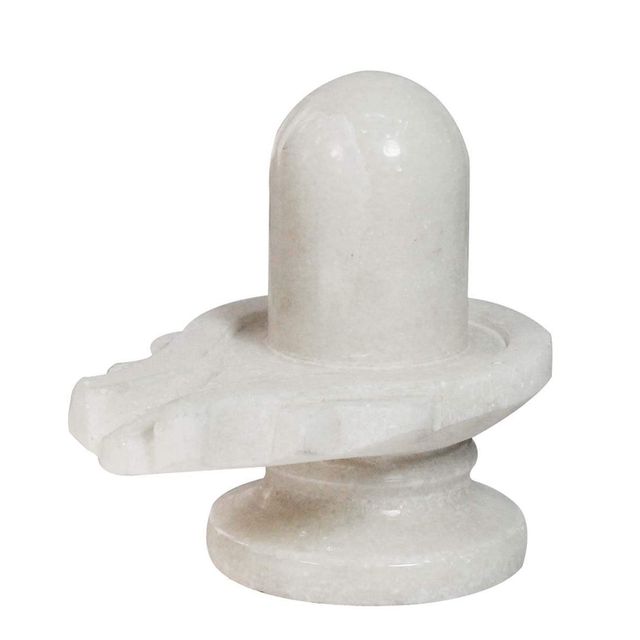 Divine Vibes White Marble Stone Shivling