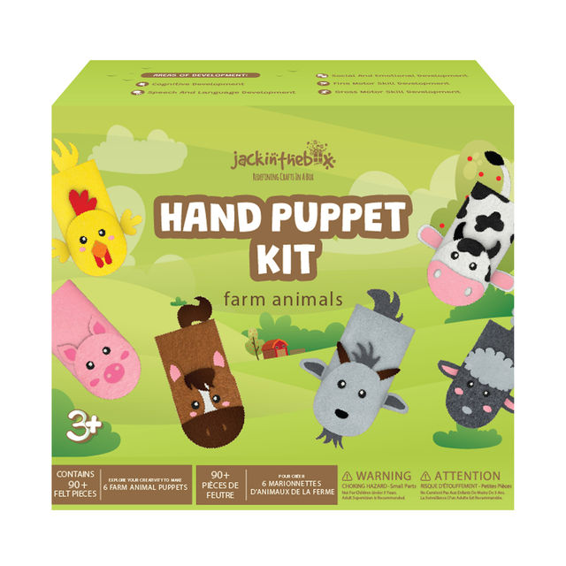 Jackinthebox Farm Hand Puppet Animals Art & Craft Kit