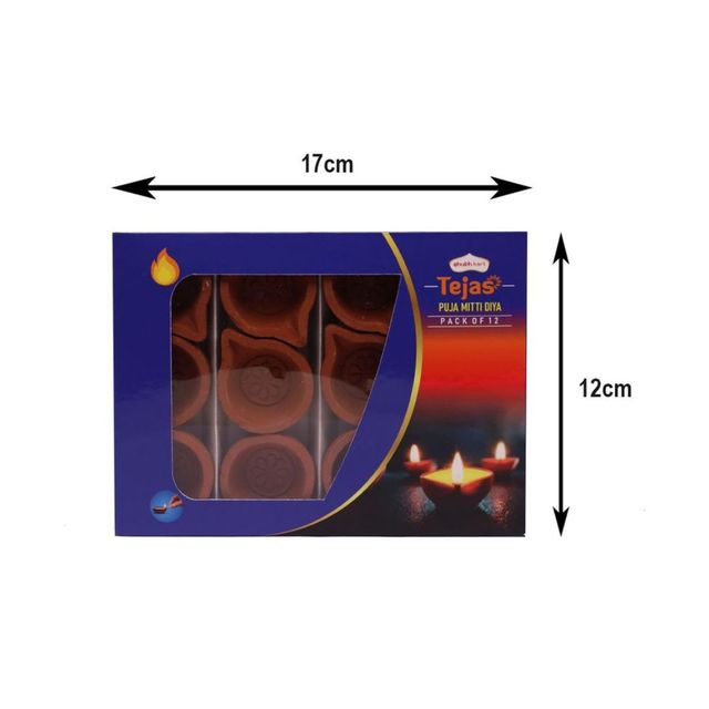 Shubhkart Tejas Puja Mitti Diya - 12 N