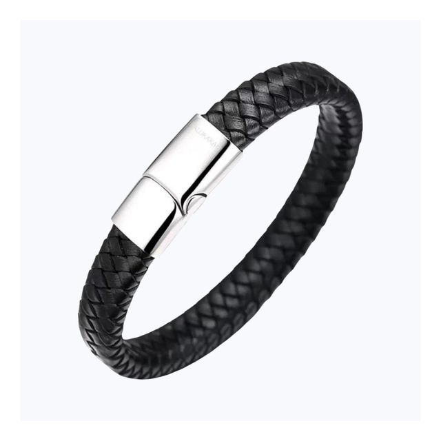 Salty Alpha Men Avrum Black Silver Plated Bracelet