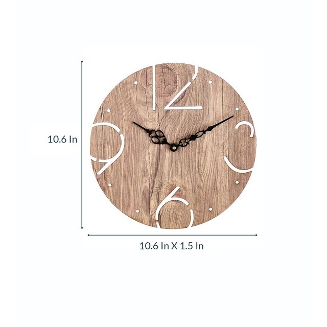 Casacraft by Pepperfry Brown Engineered Wood Bob Modern Wall Clock
