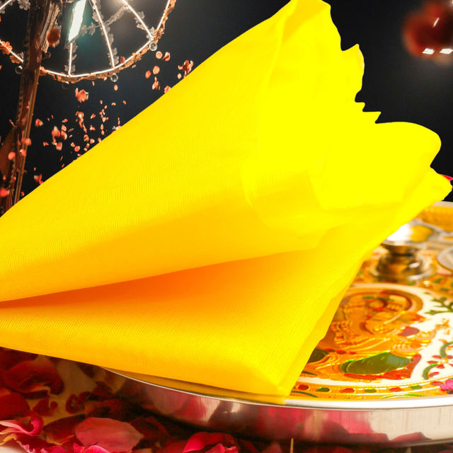 Divine Vibes Pooja Cloth 1.25 Meter - Yellow