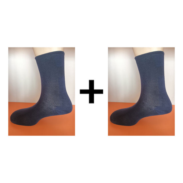 Freecultr Unisex Solid Bamboo Socks | Navy - Free Size 1 pc X 2 Combo