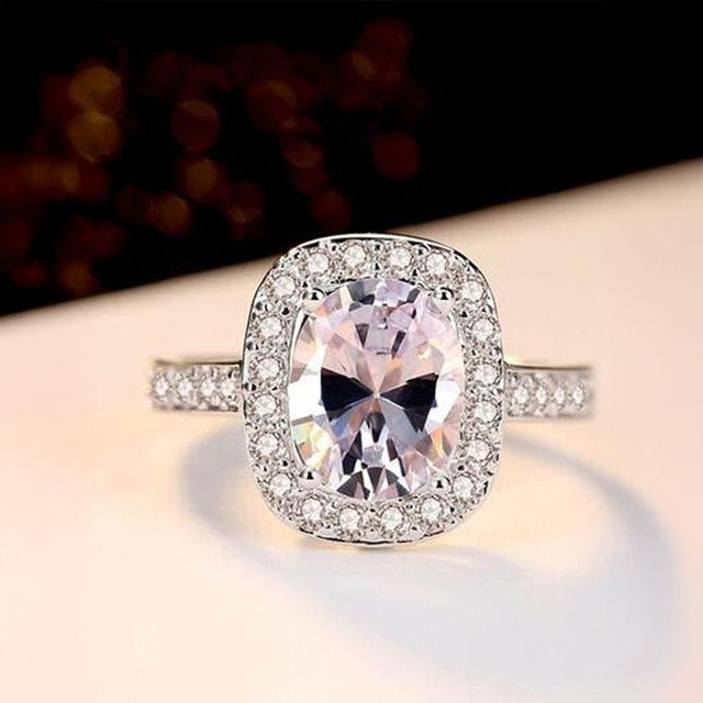 YouBella Jewellery Solitaire Crystal Silver Plated Ring For Women - Silver