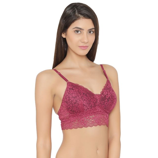 Clovia Women Padded Non-Wired Full Coverage Multiway Longline Bralette | Purple | 32B
