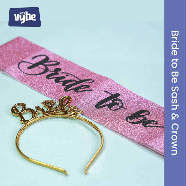 Let's Vybe Bride To Be Sash and Crown - Assorted Colors