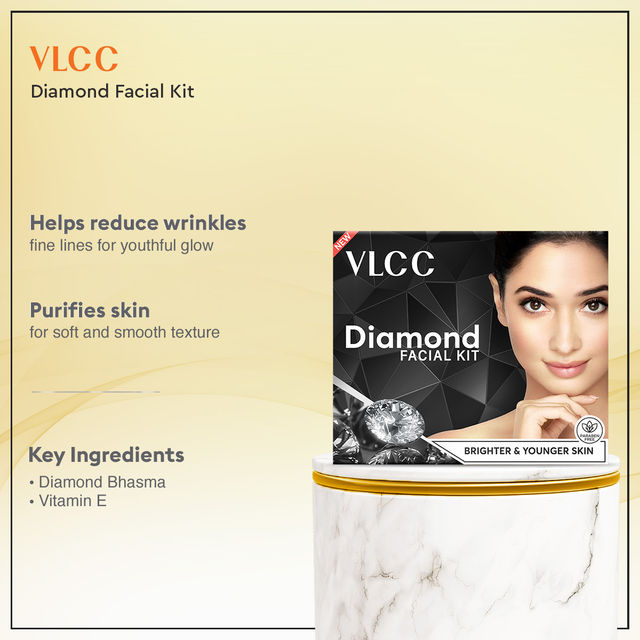 Vlcc Diamond Single Facial Kit(60gms) & Vlcc Pedicure-Manicure Hand & Foot Care Kit(1pc) Combo