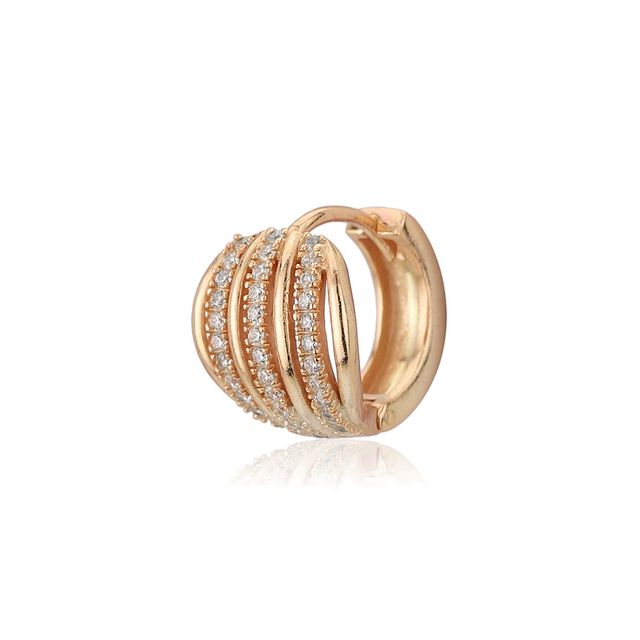 Carlton London 18kt Rose Gold Plated with CZ Mini Hoop Earring | FJE3334